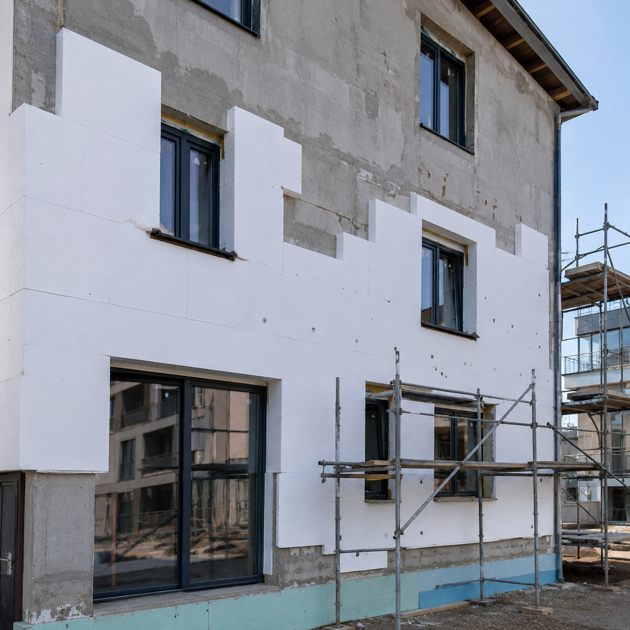 Fachada de casa com Isopor EPS
