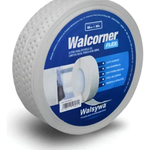 Fita Walcorner Flex PVC 50mm x 30m Walsywa – Fita para Cantos Drywall Autoadesiva Anti Impacto